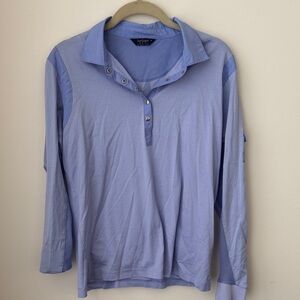 Women's Casual Light Blue Button Down Shirt